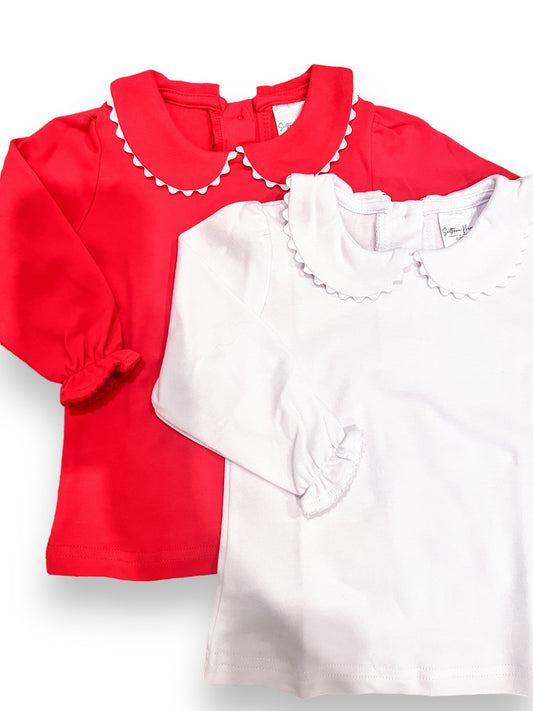 Scalloped collared shirts - LS (COMBED COTTON)