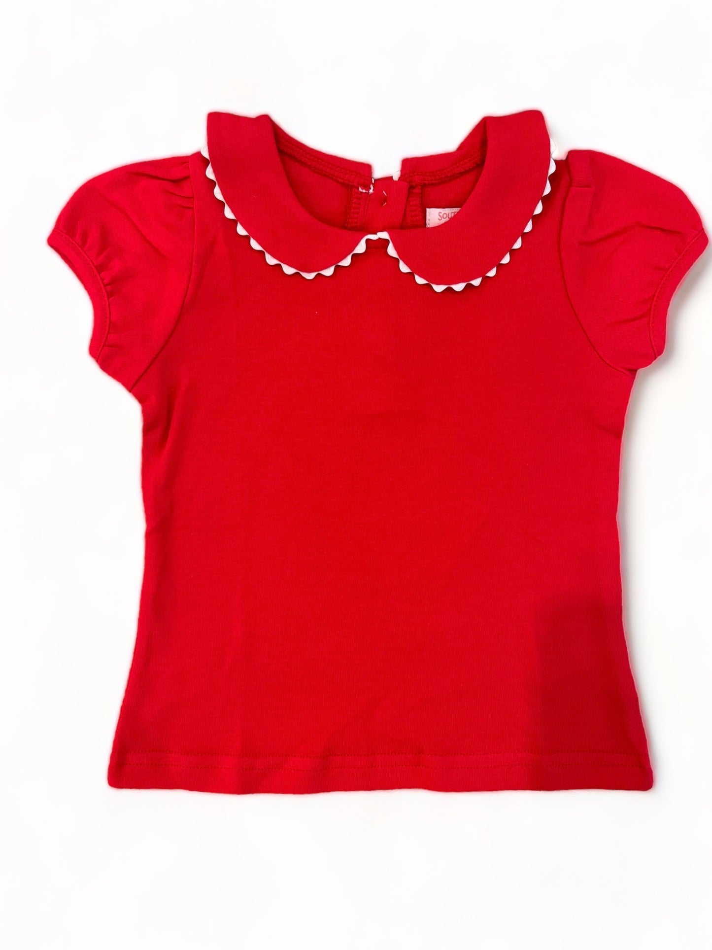 Scalloped collared Shirts-SS (COMBED COTTON)