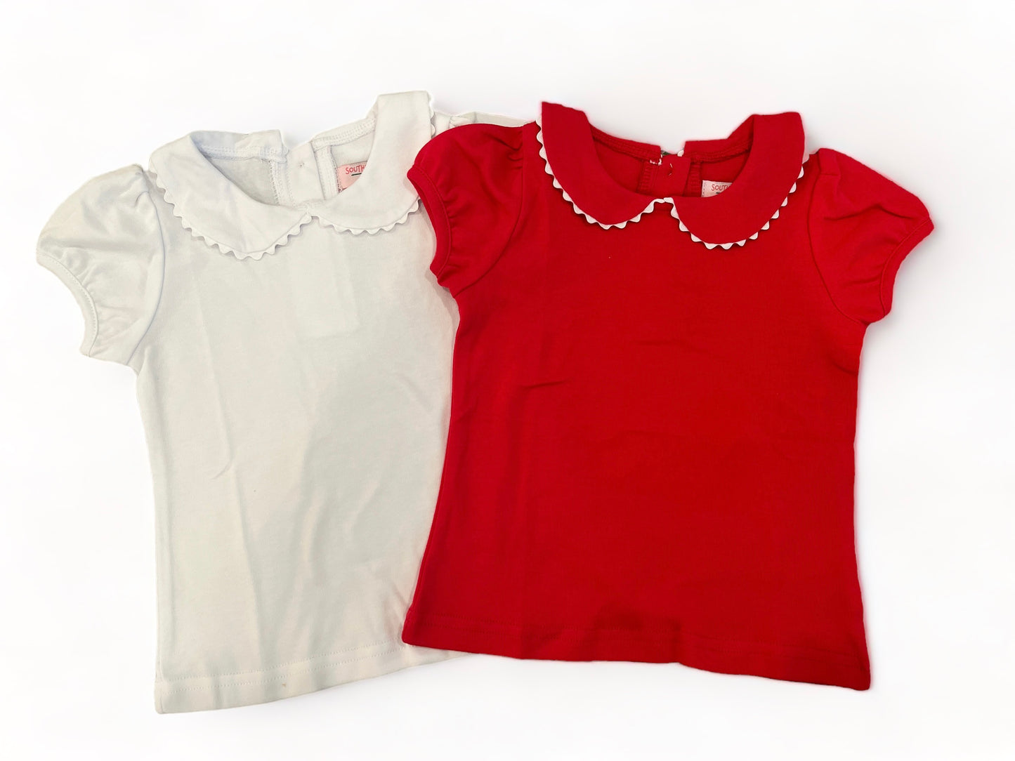 Scalloped collared Shirts-SS (COMBED COTTON)