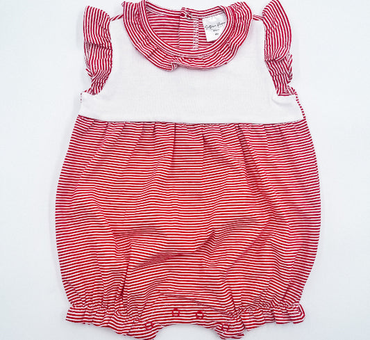 Red Striped Girl Romper -