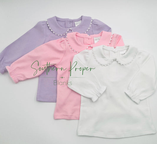 Scalloped collared shirts - LS